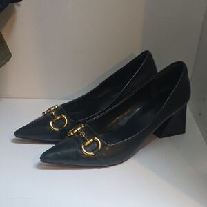 Jeffrey Campbell Black Heels with Gold Detail